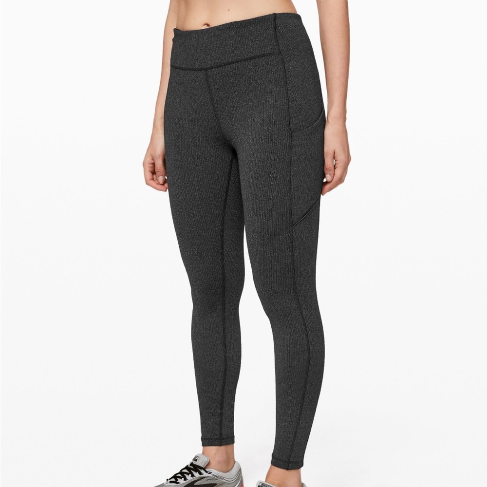 LULULEMON SPEED UP TIGHT *28" - knit heathered black, size 4 in great condition
